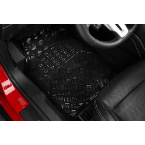 TAPIS CAOUTCHOUC LOOK ALU 4PCS BLACK