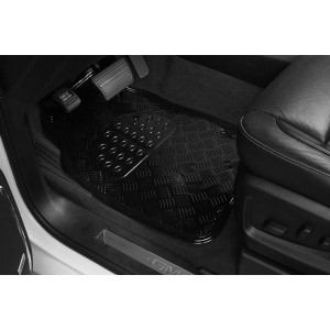TAPIS CAOUTCHOUC LOOK ALU 4PCS BLACK