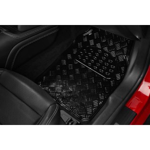 TAPIS CAOUTCHOUC LOOK ALU 4PCS BLACK