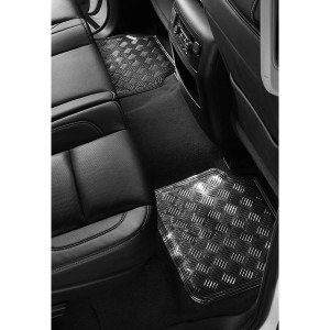 TAPIS CAOUTCHOUC LOOK ALU 4PCS CARBONE
