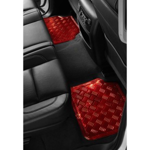 TAPIS CAOUTCHOUC LOOK ALU 4PCS ROUGE