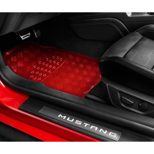 TAPIS CAOUTCHOUC LOOK ALU 4PCS ROUGE