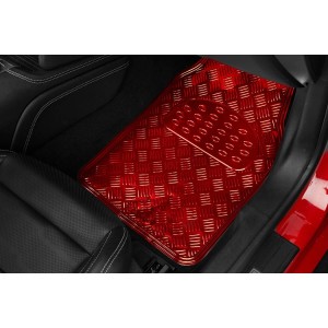 TAPIS CAOUTCHOUC LOOK ALU 4PCS ROUGE
