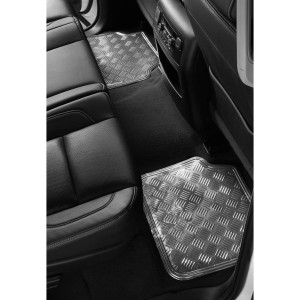 TAPIS CAOUTCHOUC LOOK ALU 4PCS CHROME