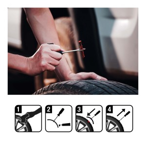 KIT DE REPARATION PNEUMATIQUE TUBELESS 8 PCS - COLISE PAR 6