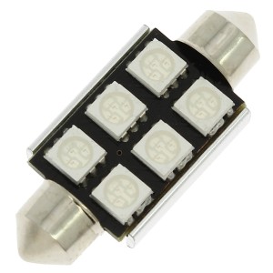 NAVETTE LED C5W SV8.5 39MM CANBUS - 6 LEDS - BLEU - 1PC - SCT