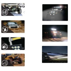 18W LED BAR LIGHT 6 LEDS - 6000K BLANC PURE - 2PCS