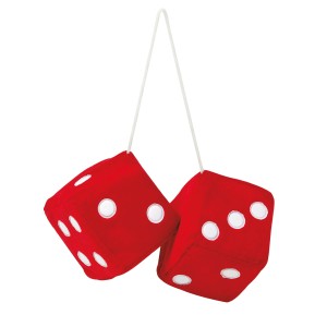 DOUBLE DES DECORATIFS A SUSPENDRE 6X6CM ROUGE