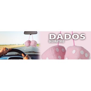 DOUBLE DES EN PELUCHE A SUSPENDRE 6X6CM PINK