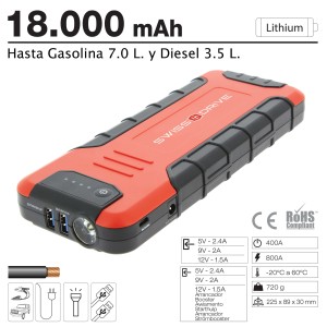 JUMP STARTER LITHIUM 18000mAh-12V - MSDS
