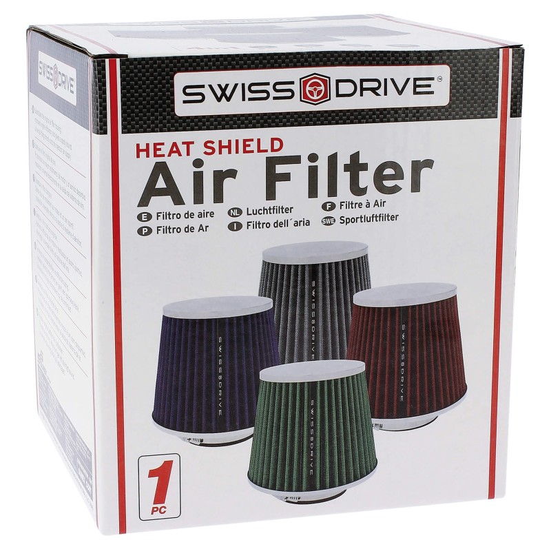 FILTRE A AIR CHROME GRIS UNIV + 4 BAGUES