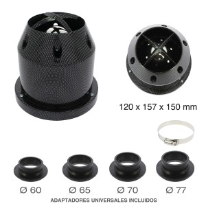 FILTRE A AIR "CLASSIC" UNIV + 4 ADAPT. CARBON LOOK