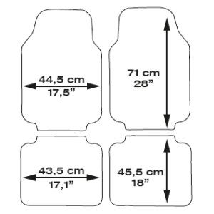 TAPIS DE SOL UNIV CAOUTCHOUC CARAT NOIR 4PCES