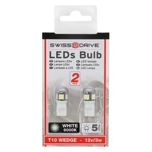 BLISTER 2 AMPOULES 5 LEDS T10 12V - SCT
