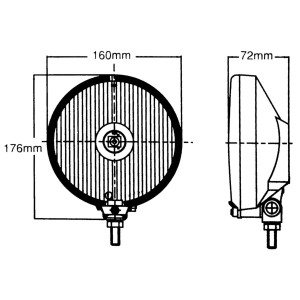 FEUX DE ROUTE ROND H3 12V 55W D.160MM