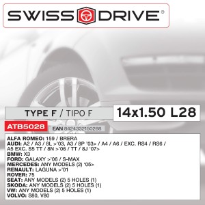 ANTIVOL TYPE F 14X1,5 / L28 VIS 4PCES