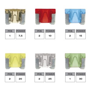 BOITE DE 10 MICRO FUSIBLES AMPERAGE VARIABLE