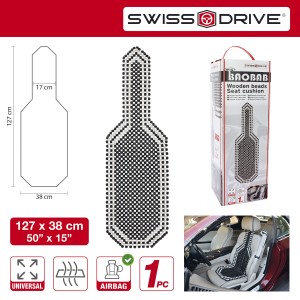 COUVRE SIEGE BAOBAB NOIR ET BLANC 1PCE 127X38CM