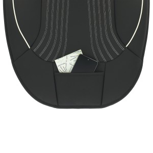 HOUSSE DE SIEGE 1PC PVC 6MM NOIR SURP BLANCHES