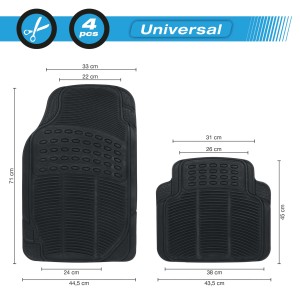 TAPIS DE SOL PVC 4PCS NOIR