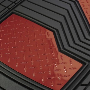 JEU DE TAPIS PVC ULTIMATE SIGNATURE NOIR/ROUGE MATE. 4PCS