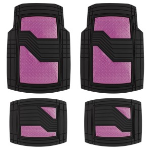 JEU DE TAPIS PVC ULTIMATE SIGNATURE NOIR/ROSE MATE. 4PCS