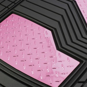 JEU DE TAPIS PVC ULTIMATE SIGNATURE NOIR/ROSE MATE. 4PCS