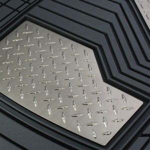 JEU DE TAPIS PVC ULTIMATE SIGNATURE NOIR/GRIS FONCE MATE. 4PCS
