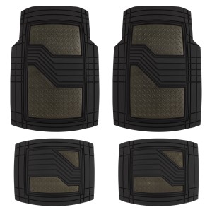 JEU DE TAPIS PVC ULTIMATE SIGNATURE NOIR/GRIS FONCE MATE. 4PCS