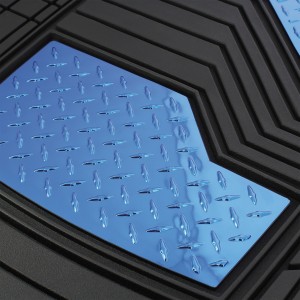 JEU DE TAPIS PVC ULTIMATE SIGNATURE NOIR/BLEU MATE. 4PCS