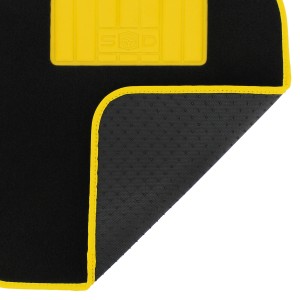 JEU DE TAPIS MOQUETTE 400G/M2 DRIVE NOIR/JAUNE. 4PCS