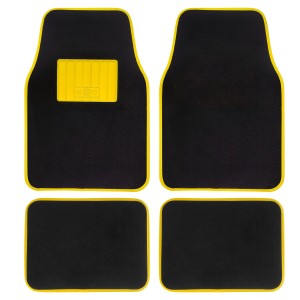 JEU DE TAPIS MOQUETTE 400G/M2 DRIVE NOIR/JAUNE. 4PCS