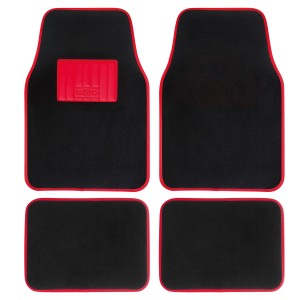JEU DE TAPIS MOQUETTE 400G/M2 DRIVE NOIR/ROUGE. 4PCS