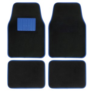 JEU DE TAPIS MOQUETTE 400G/M2 DRIVE NOIR/BLEU 4PCS