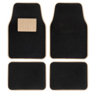 JEU DE TAPIS MOQUETTE 400G/M2 DRIVE NOIR/BEIGE 4PCS