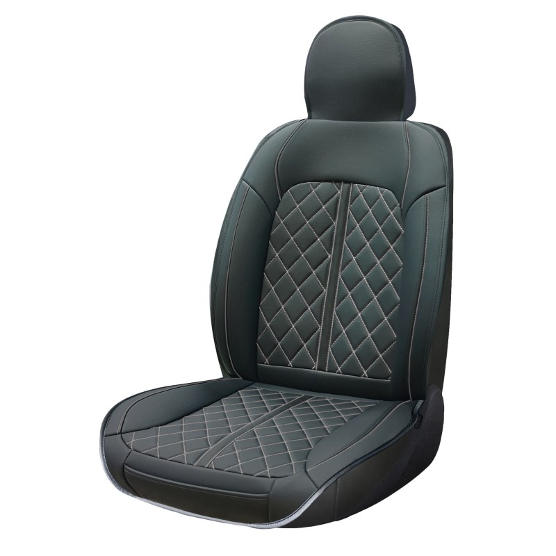 COUVRE SIEGE CONFORT PVC VITTORIA NOIR/GRIS FONCE 1PC