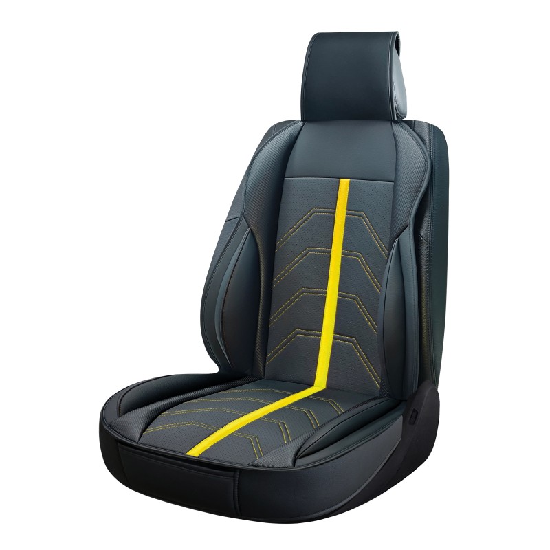 COUVRE SIEGE PVC POTENZA NOIR/JAUNE 1PC