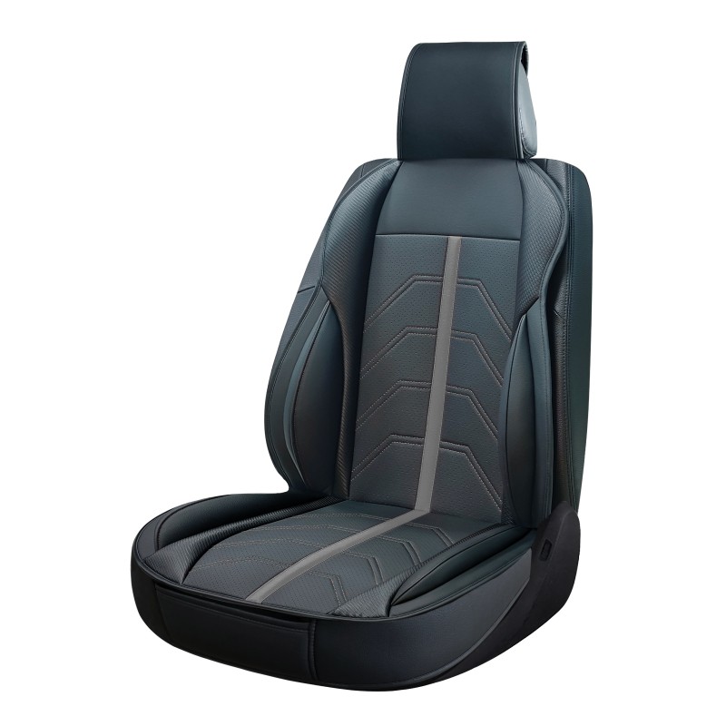 COUVRE SIEGE PVC POTENZA NOIR/GRIS FONCE 1PC