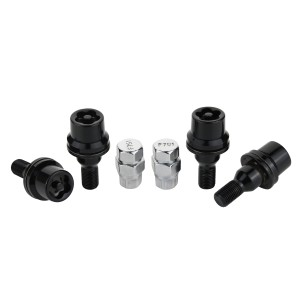 VIS ANTIVOL NOIR CHROME 12X1.25 L37 4PCS+2 CLEFS AVEC NUMERO DE SERIE