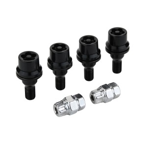 VIS ANTIVOL NOIR CHROME 12X1.25 L37 4PCS+2 CLEFS AVEC NUMERO DE SERIE