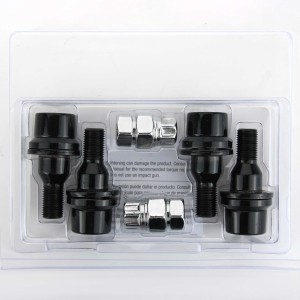 VIS ANTIVOL NOIR CHROME 12X1.25 L37 4PCS+2 CLEFS AVEC NUMERO DE SERIE