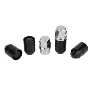 ECROUS ANTIVOL NOIR CHROME 12X1.50 4PCS+2 CLEFS AVEC NUMERO DE SERIE
