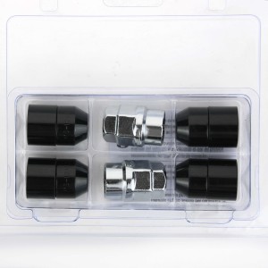 ECROUS ANTIVOL NOIR CHROME 12X1.50 4PCS+2 CLEFS AVEC NUMERO DE SERIE