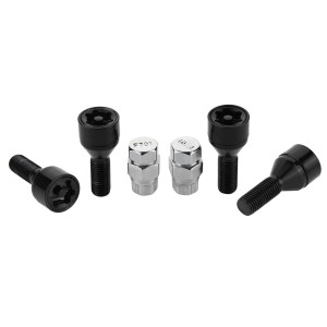 VIS ANTIVOL NOIR CHROME 12X1.50 L26 4PCS+2 CLEFS NUMERO DE SERIE