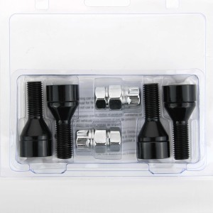 VIS ANTIVOL NOIR CHROME 12X1.50 L26 4PCS+2 CLEFS NUMERO DE SERIE