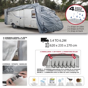 HOUSSE COUVRE MOTORHOME 5,5 a 6,0M - 620X235X270CM