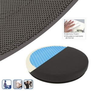 COUSSIN SWISS DRIVE A MEMOIRE DE FORME + GEL PIVOTANT 360°