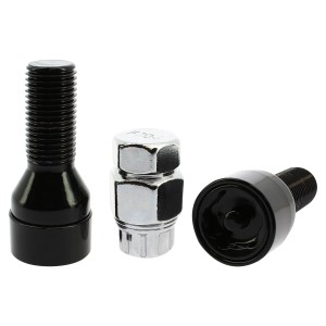VIS ANTIVOL NOIR CHROME 12X1.25 L28 4PCS+2 CLEFS AVEC NUMERO DE SERIE