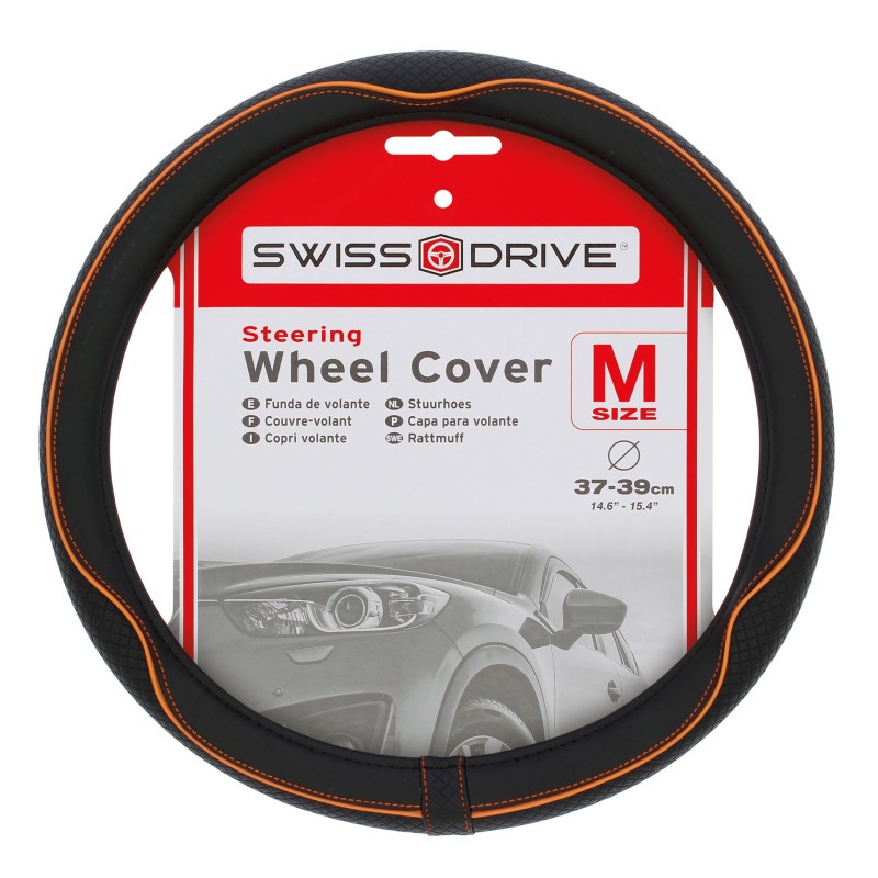 COUVRE-VOLANT CENTAURO 37-39CM. NOIR/ORANGE