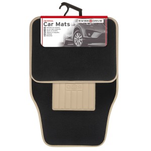 JEU DE TAPIS MOQUETTE 400G/M2 DRIVE NOIR/BEIGE 4PCS